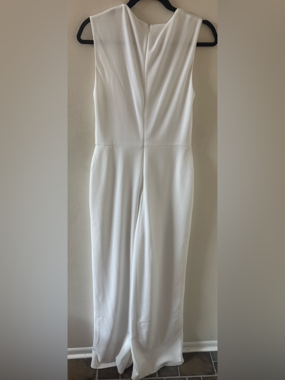 Lulu's Enticing Endeavors White Square-Neck Wide-Leg Jumpsuit - Picture 3 of 4